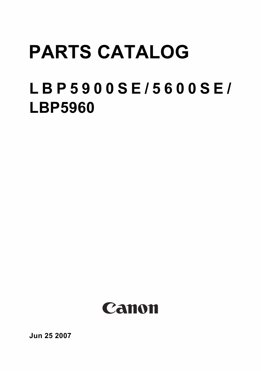 Canon imageCLASS LBP-5900SE 5600SE 5960 Parts Catalog Manual-1